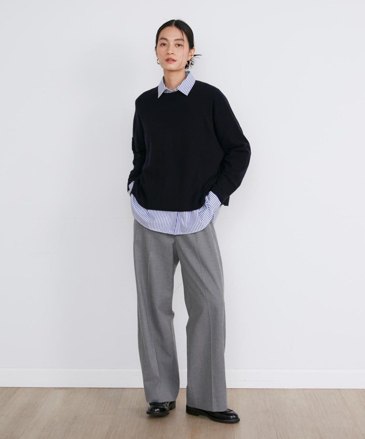 INED「オーバーサイズストライプシャツ」|シャツ・ブラウス|