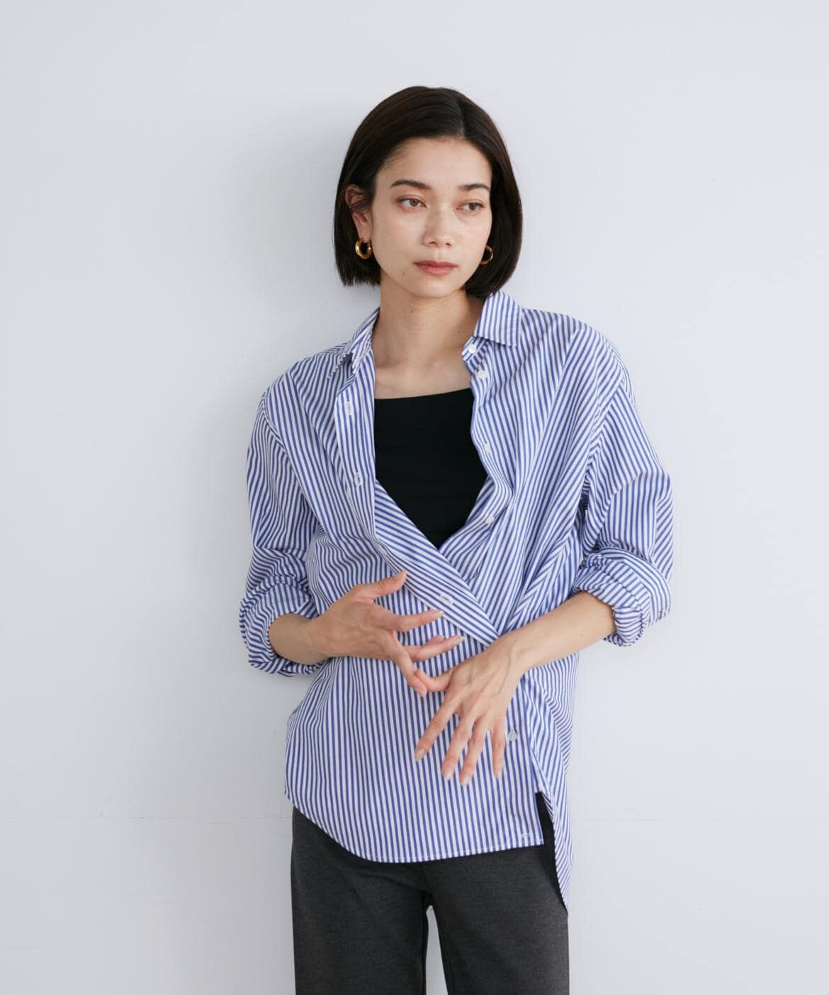 INED「オーバーサイズストライプシャツ」|シャツ・ブラウス|