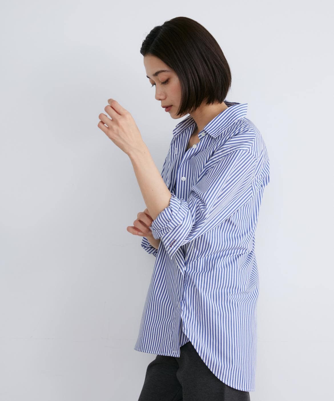 INED「オーバーサイズストライプシャツ」|シャツ・ブラウス|