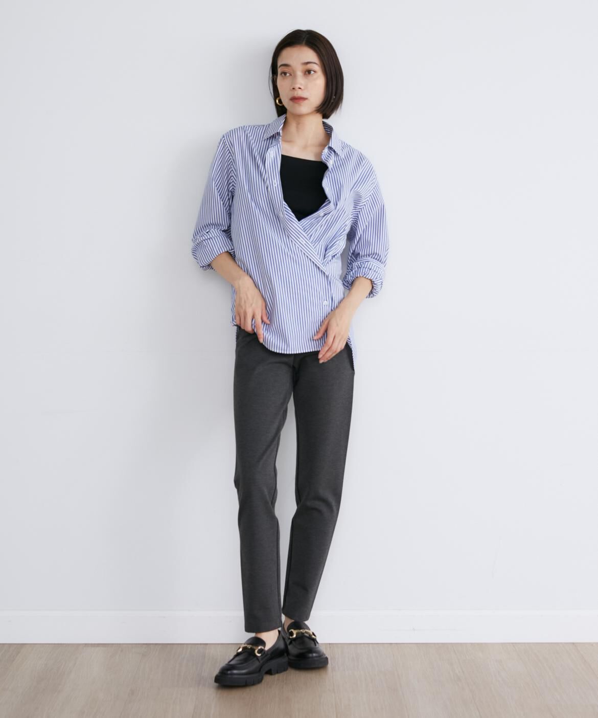 INED「オーバーサイズストライプシャツ」|シャツ・ブラウス|