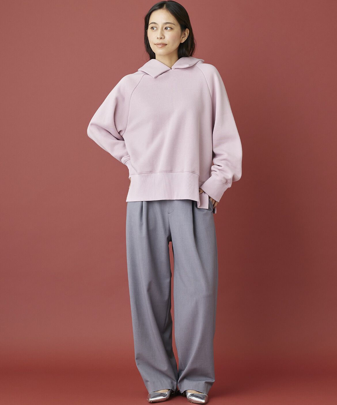 INED「《INED CLARO》裏起毛フーディ」|パーカー|