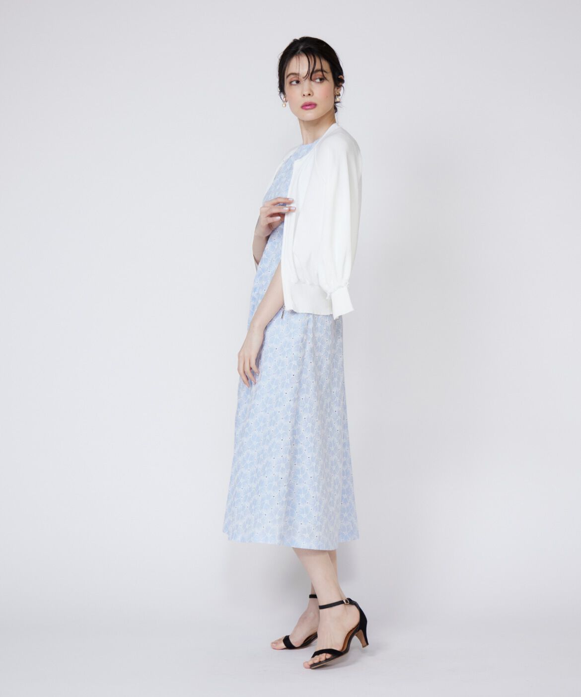 Maglie le cassetto「《大きいサイズ》フリルスリーブジップカーディガン」|カーディガン|