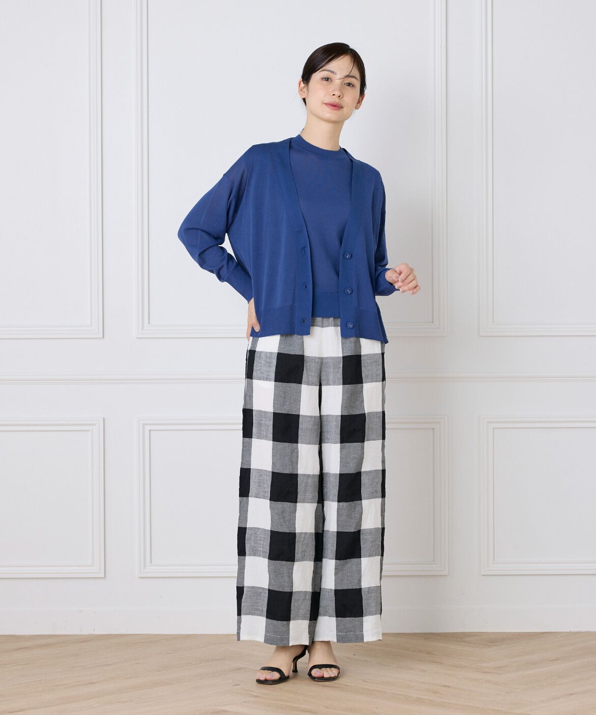 7-IDconcept.「《大きいサイズ》コットンナイロンVネックカーディガン 」|カーディガン|