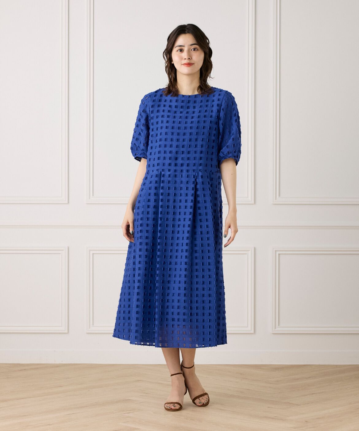 7-IDconcept.「パフスリーブジャカードワンピース」|その他|