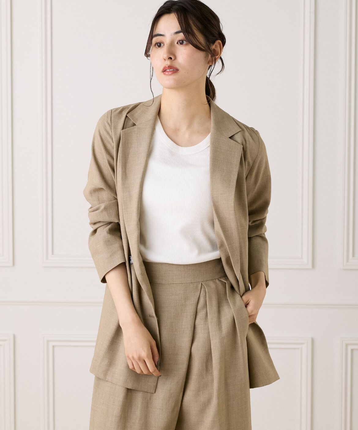 INED「ダブルブレストジャケット《la veille by SUPERIOR CLOSET》」|テーラードジャケット|ベージュ2