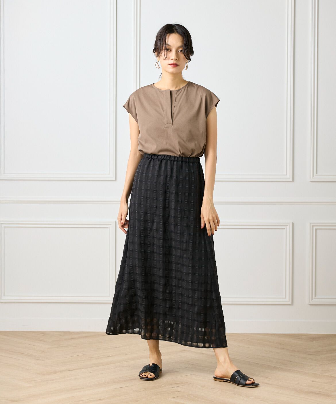 INED「スキッパーデザイントップス」|Tシャツ・カットソー|