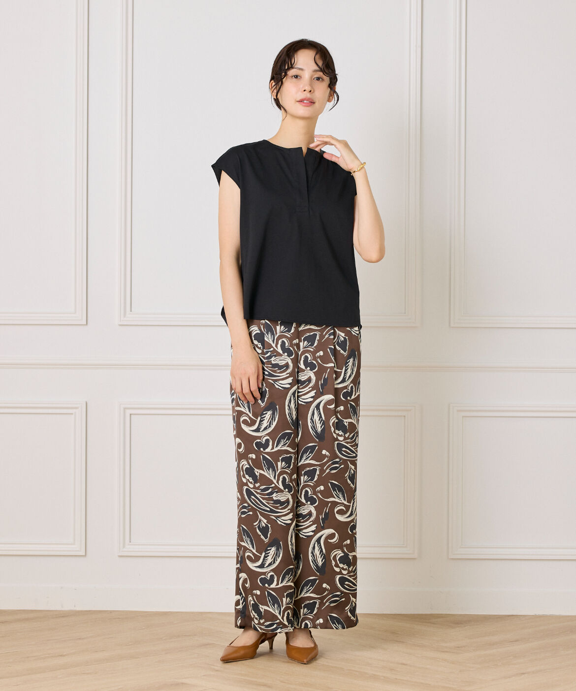 INED「スキッパーデザイントップス」|Tシャツ・カットソー|