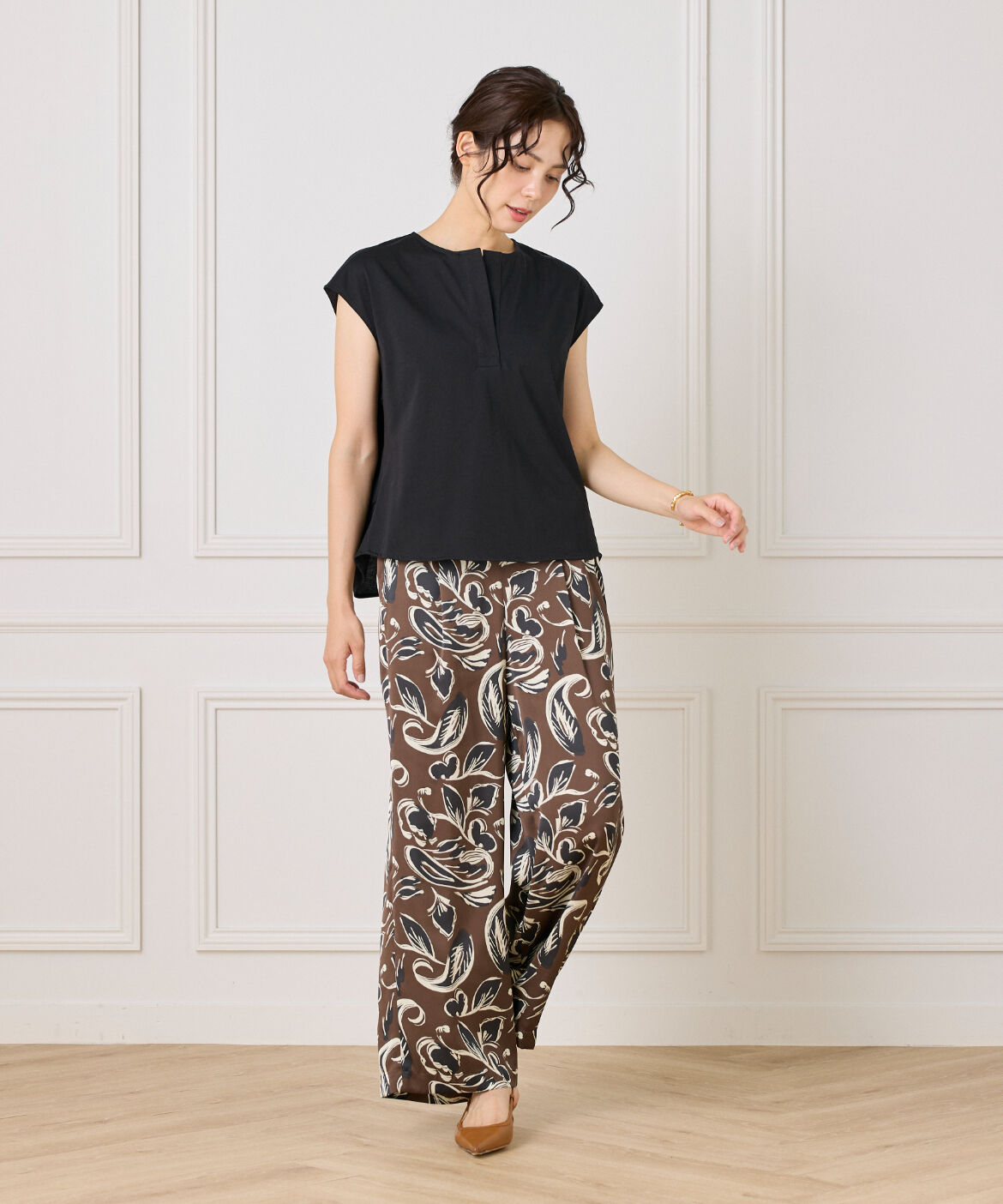 INED「スキッパーデザイントップス」|Tシャツ・カットソー|