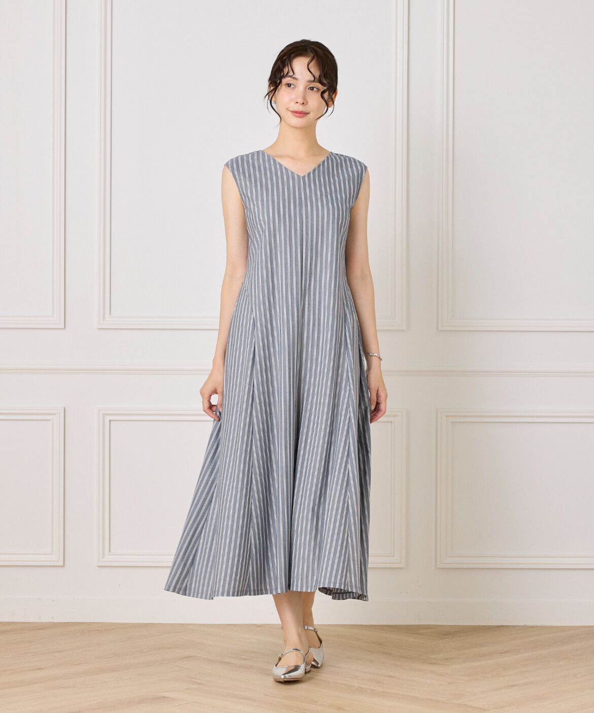 INED「ストライプフレアカットワンピース」|ワンピース|