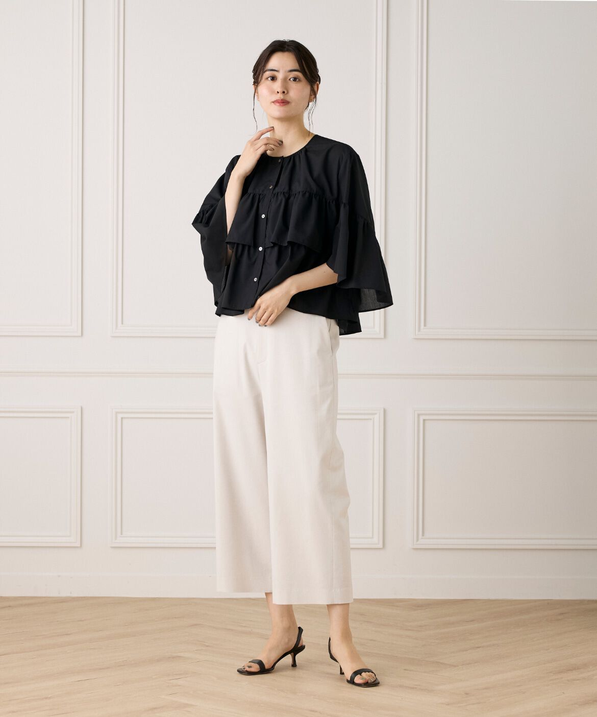 7-IDconcept.「《WEB限定カラー》ティアードフリルブラウス」|シャツ・ブラウス|