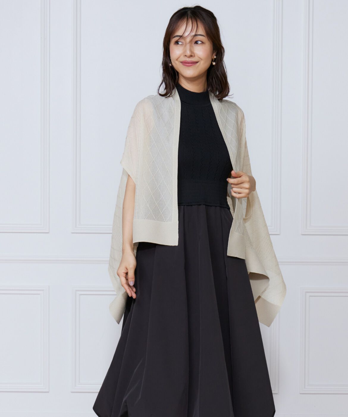 ef-de Black「変形リブバルーンワンピース」|ワンピース|ブラック