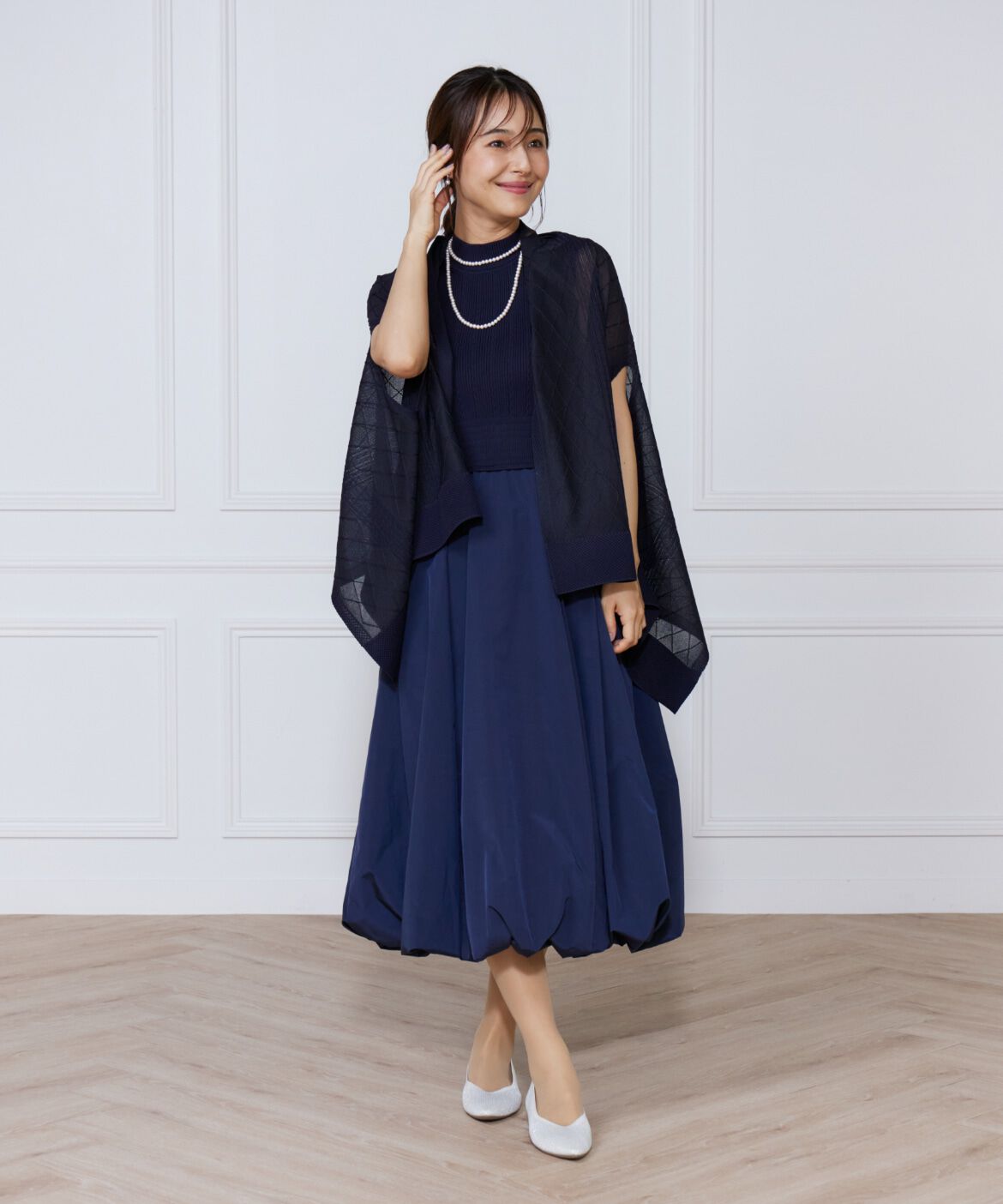 ef-de Black「変形リブバルーンワンピース」|ワンピース|