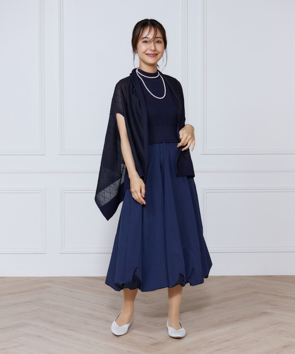 ef-de Black「変形リブバルーンワンピース」|ワンピース|