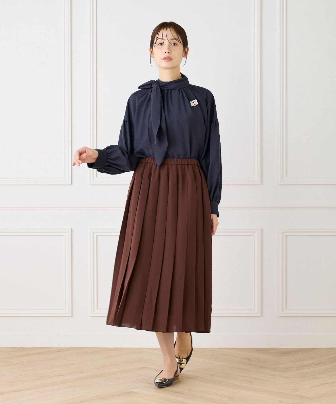 Le Souk「《大きいサイズ》ボウタイ付きブラウス」|シャツ・ブラウス|