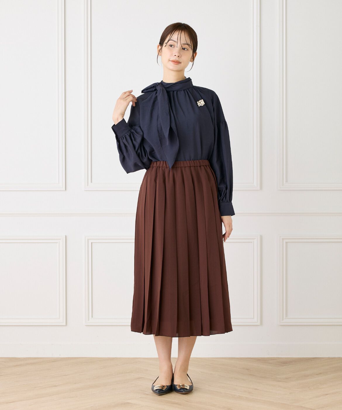 Le Souk「《大きいサイズ》ボウタイ付きブラウス」|シャツ・ブラウス|