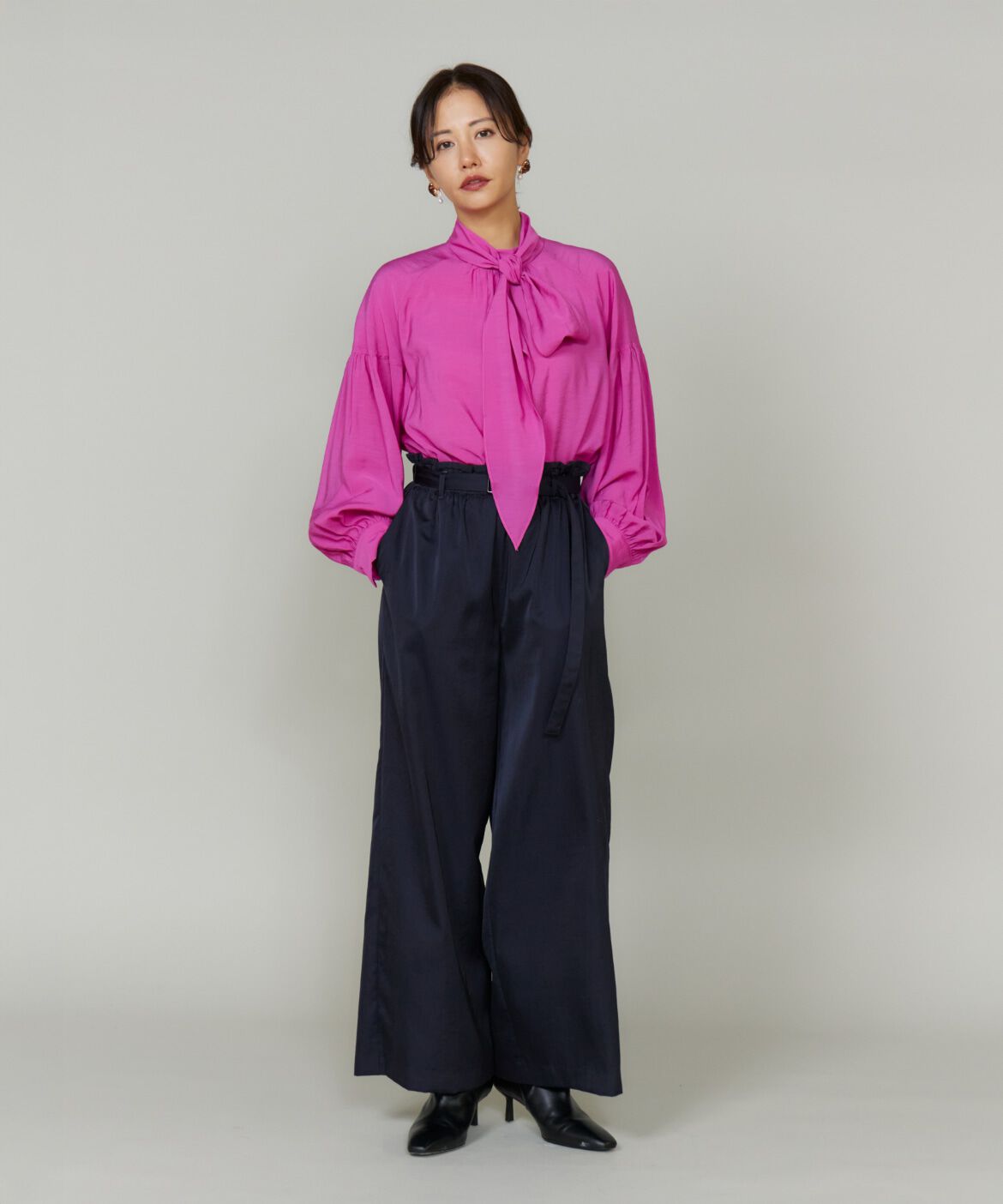 Le Souk「《大きいサイズ》ボウタイ付きブラウス」|シャツ・ブラウス|