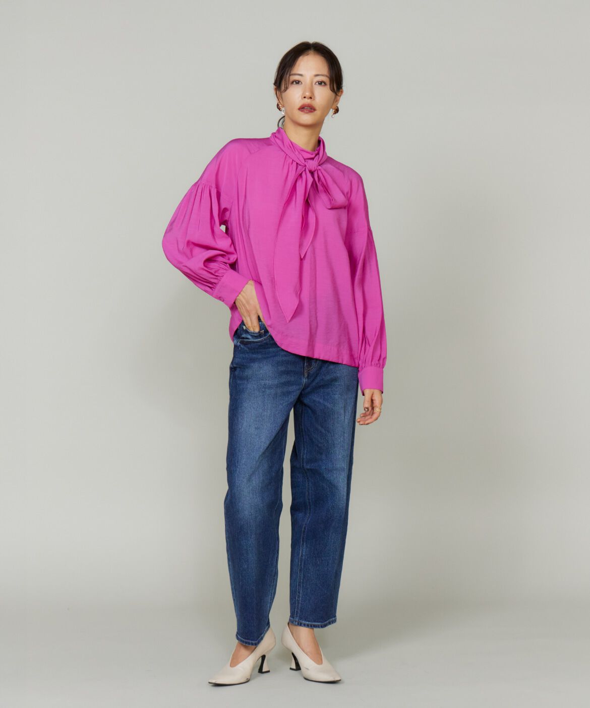 Le Souk「《大きいサイズ》ボウタイ付きブラウス」|シャツ・ブラウス|