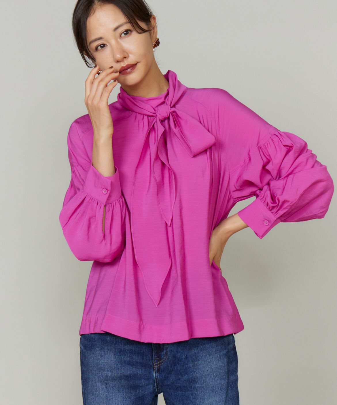 Le Souk「《大きいサイズ》ボウタイ付きブラウス」|シャツ・ブラウス|チェリーピン 9