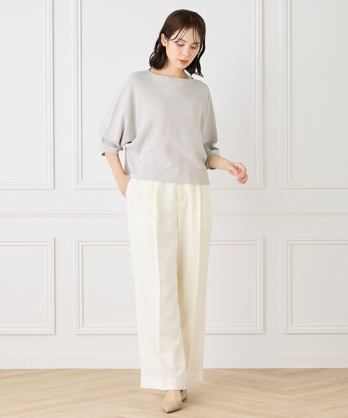 INED「《大きいサイズ》ドルマンスリーブニット《Cuoo》」|ニット・セーター|