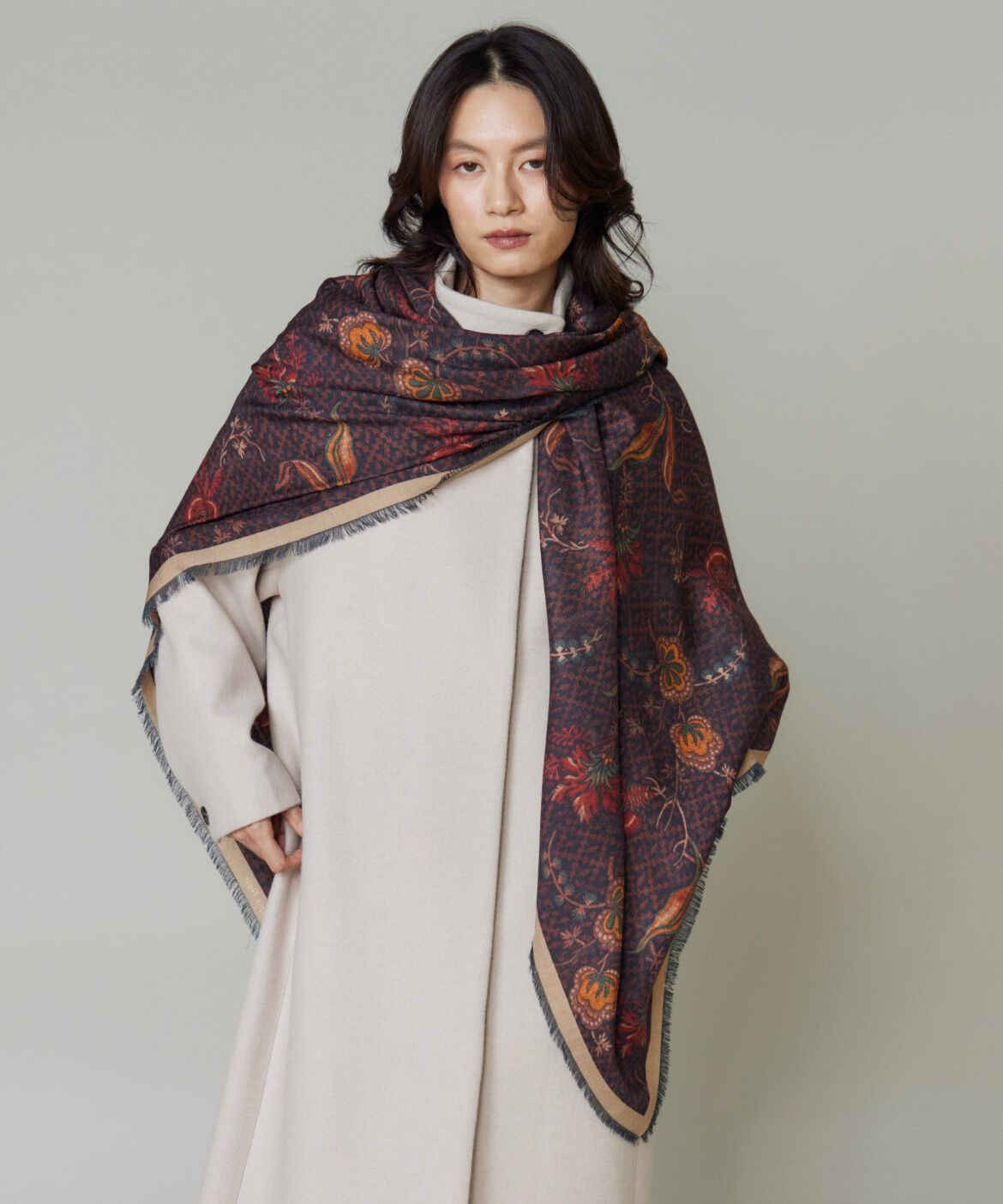 FAVORITE SUKINAMONO「Large Demi Scarf 大判スカーフ《Tapis Noir》」|ストール|