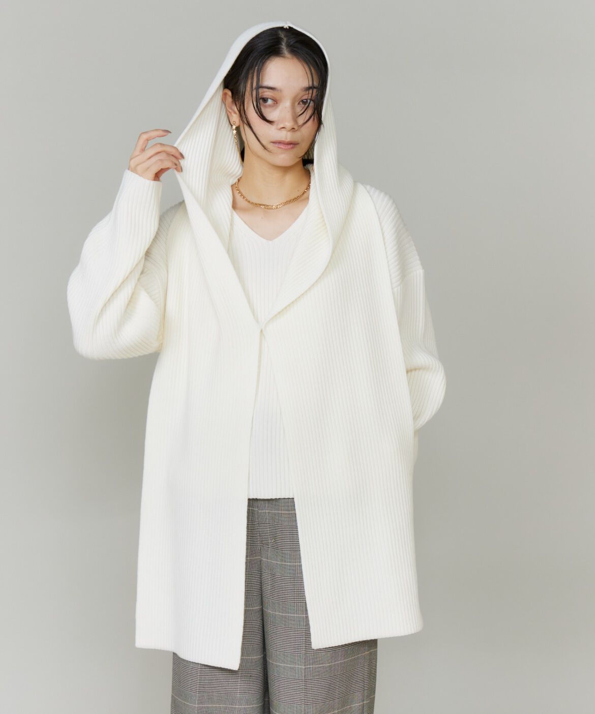 INED「フーデッドマフラー」|ストール|