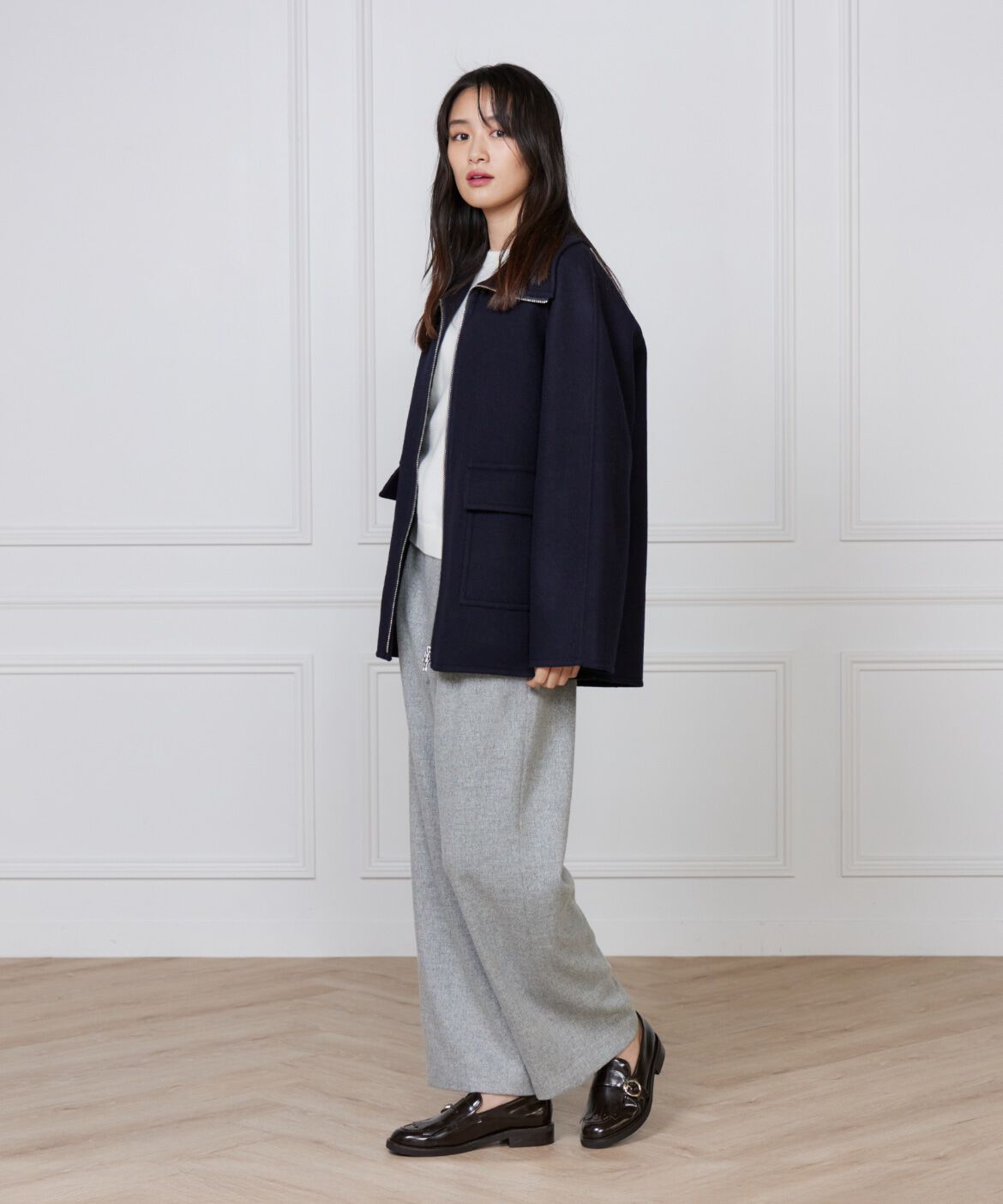 DAY by DAY it&rsquo;s international「メランジツイルワンタックストレートパンツ」|スラックス|