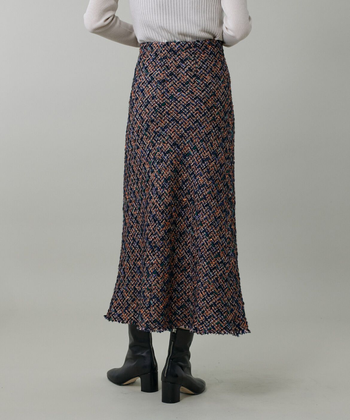 INED「《大きいサイズ》ツイードスカート《TOURNIER/トゥルニエ》」|スカート|