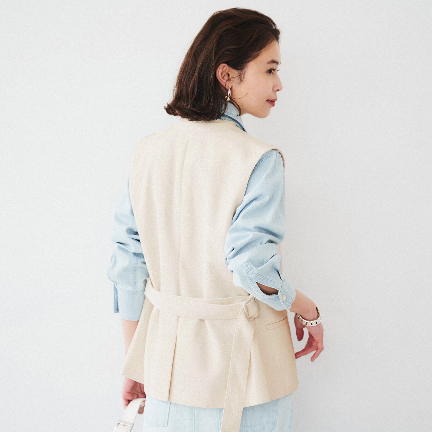 UNTITLED「【セットアップ可能】リネンライクキャンバス ジレ」|ベスト・ジレ|