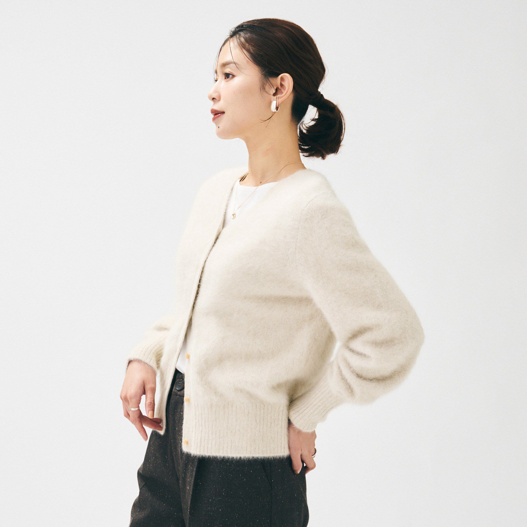 UNTITLED「【ふわふわニット/前後2WAY】フォックスカシミヤカーディガン」|カーディガン|