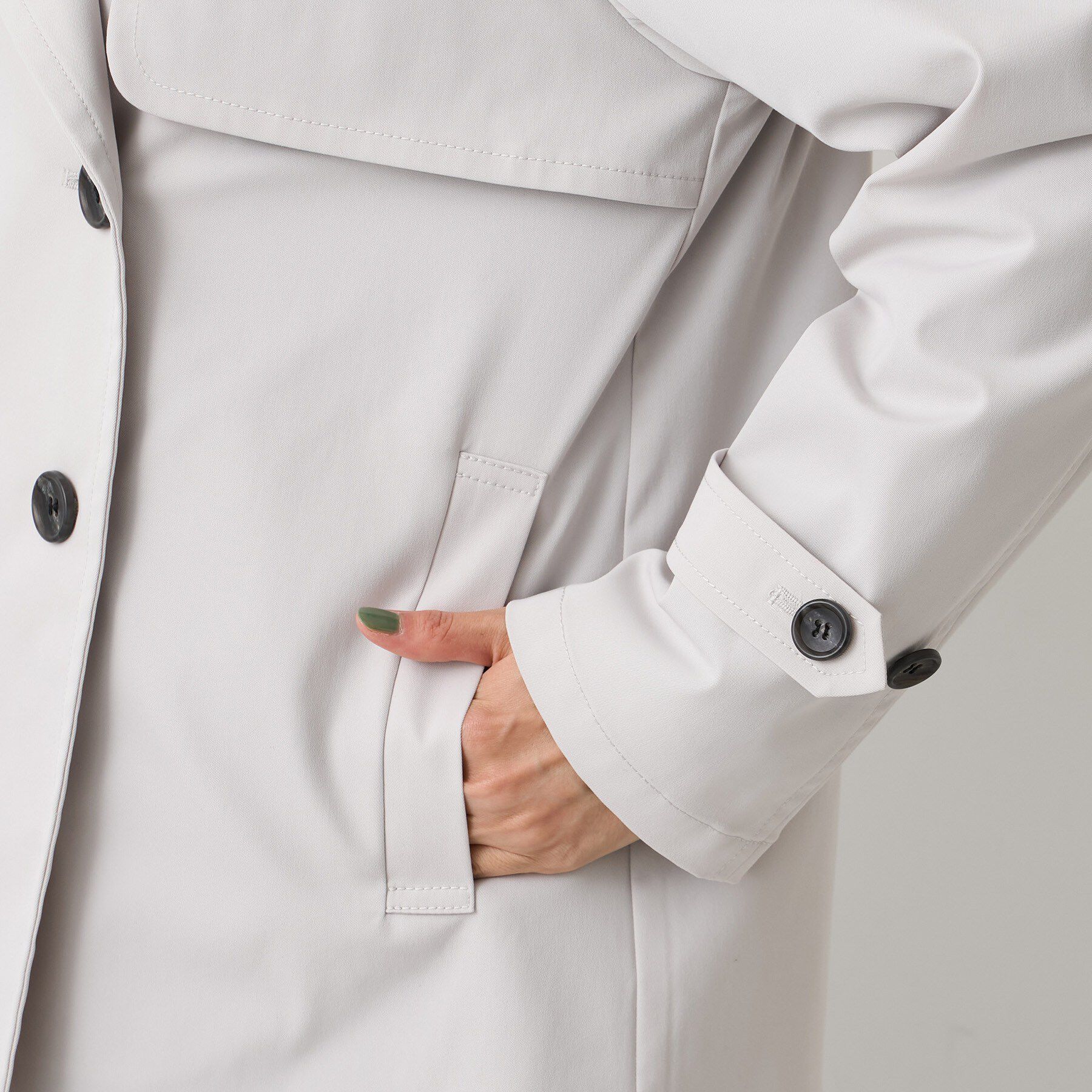 UNTITLED「【はっ水/洗える/セレモニーにも】タスランショートトレンチコート」|トレンチコート|