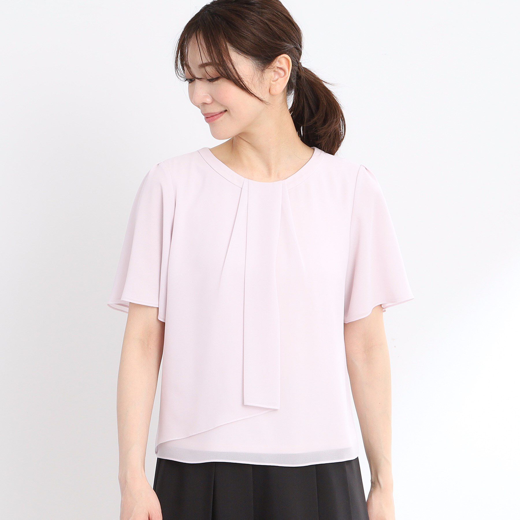 Reflect「【UVカット／接触冷感／マシンウォッシュ可能】タックデザインブラウス」|シャツ・ブラウス|