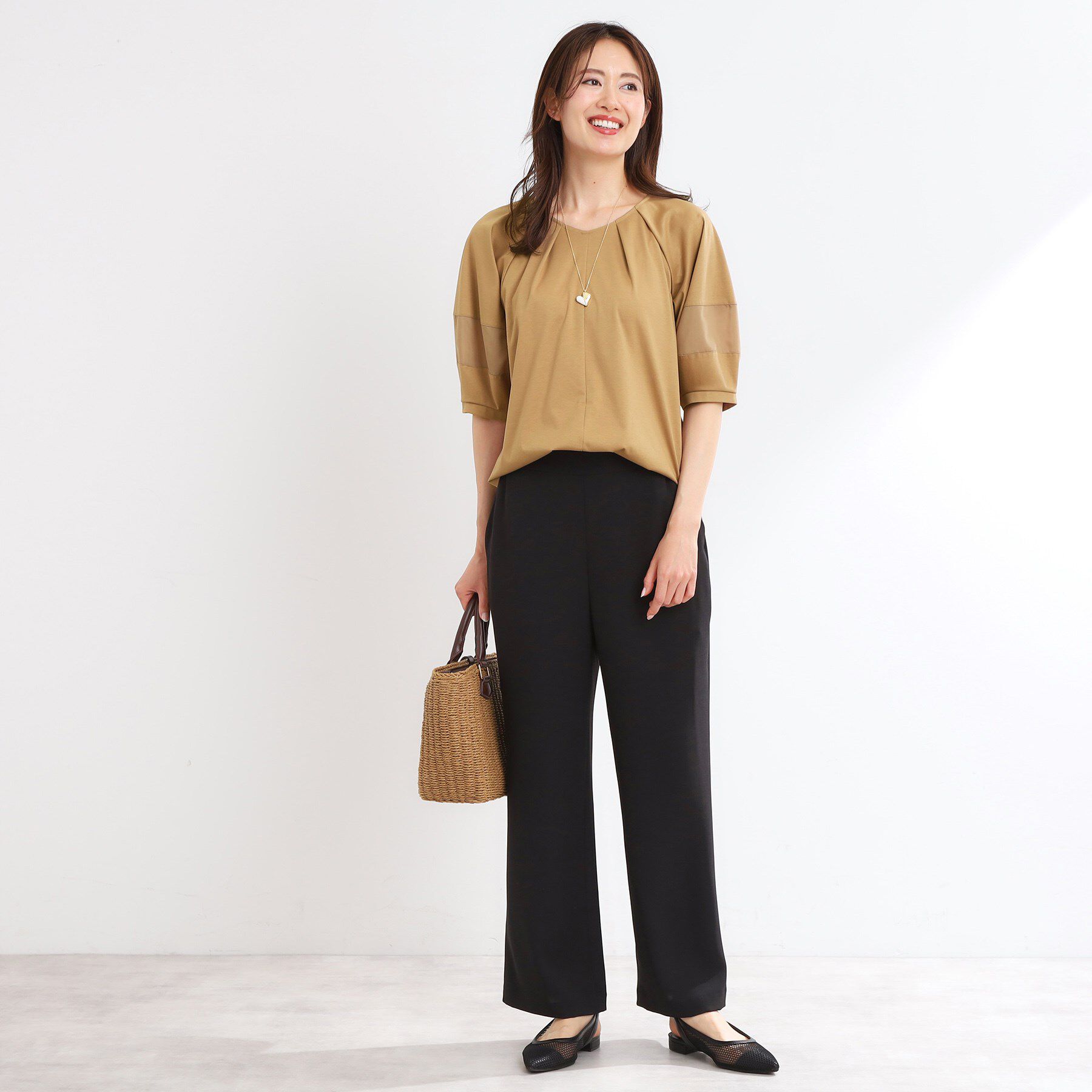 Reflect「【マシンウォッシュ可】キレイめラグランスリーブジャージ」|Tシャツ・カットソー|