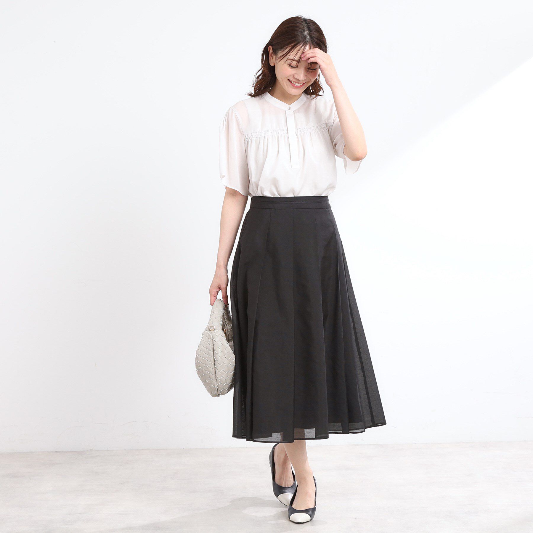 Reflect「【マシンウォッシュ可／セットアップ可】シアーボックスタックプリーツスカート」|スカート|