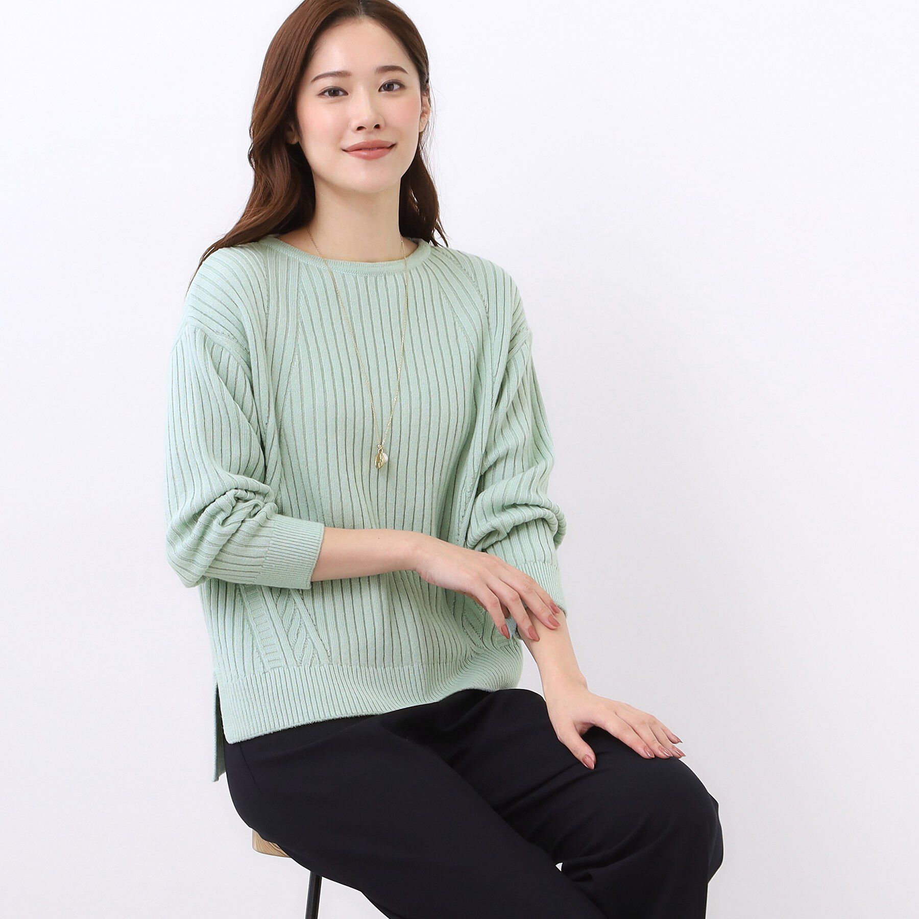 Reflect「【ゆったり着られる◎】ワイドリブニットプルオーバー」|ニット・セーター|