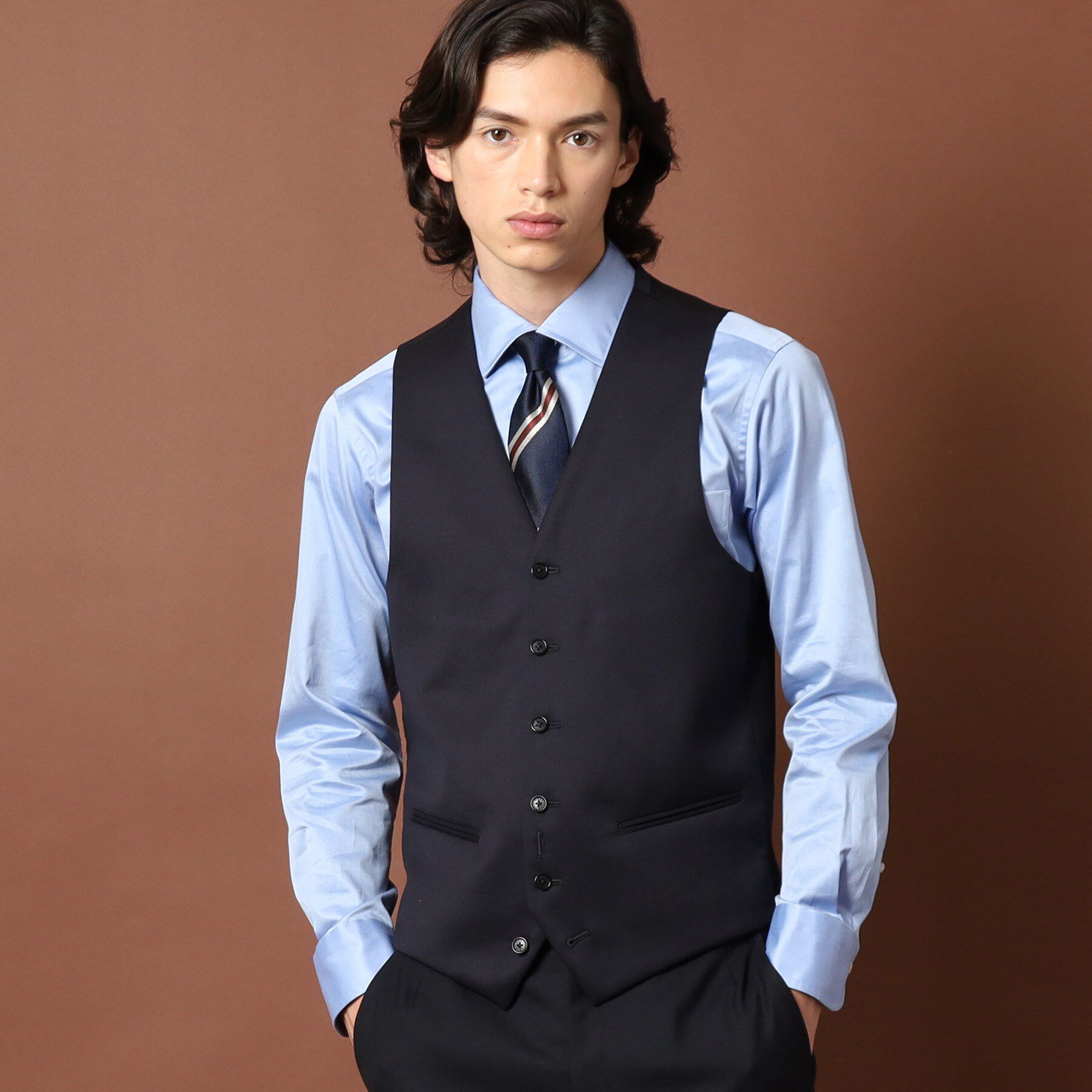 DRESSTERIOR「【セットアップ可】Super100's 3ピース ジレ」|ベスト・ジレ|