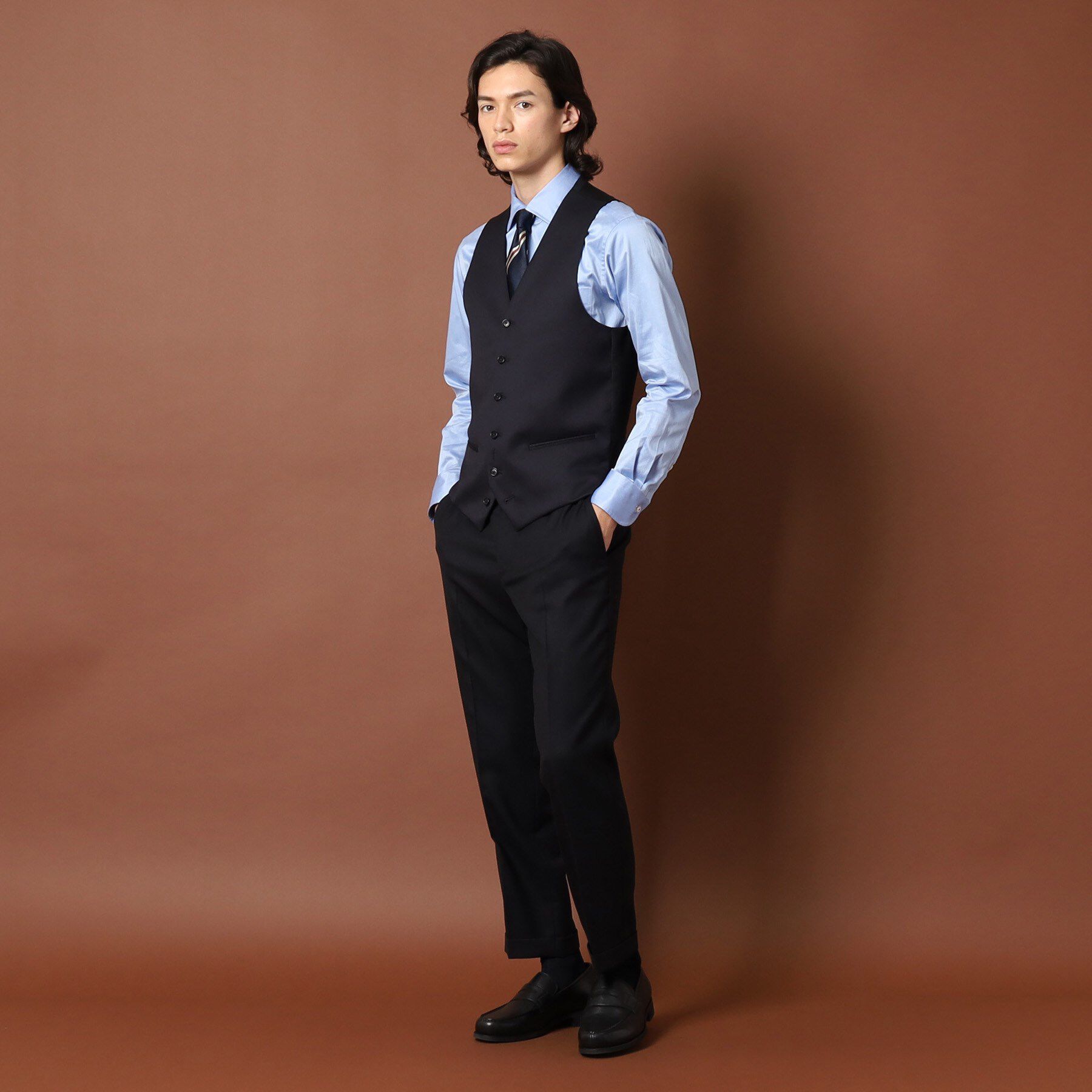 DRESSTERIOR「【セットアップ可】Super100's 3ピース ジレ」|ベスト・ジレ|