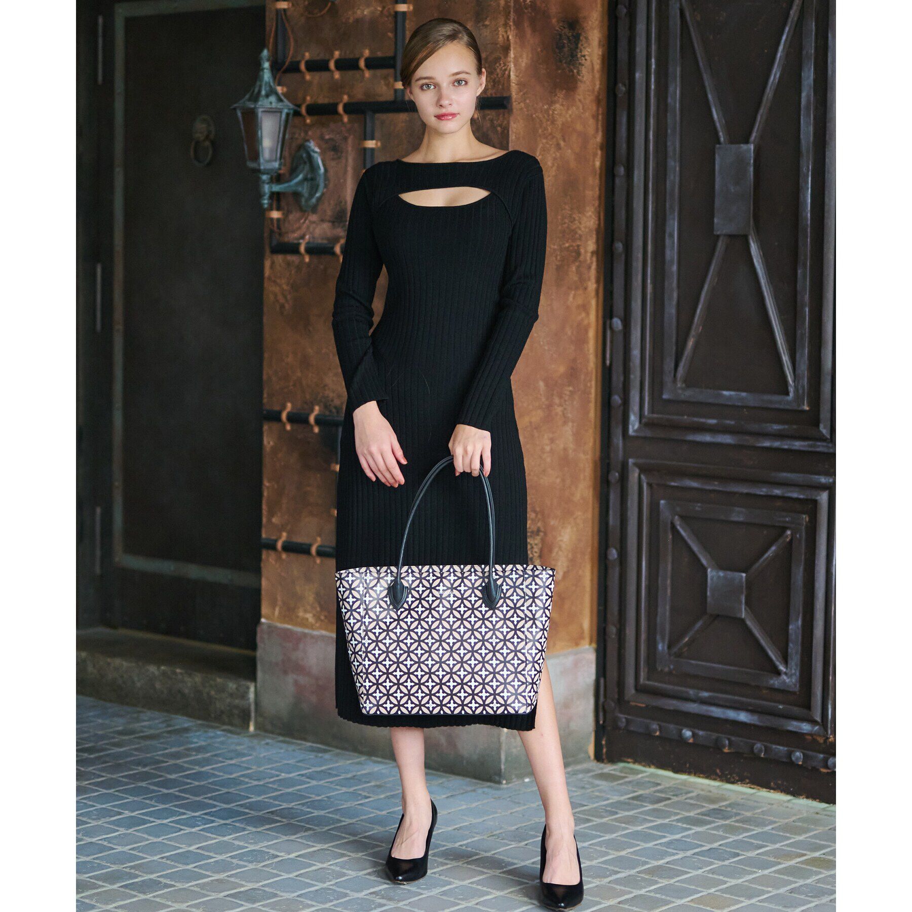 DRESSTERIOR「【otonaMUSE11月号掲載/手洗い可】デコルテリブニットワンピース」|ワンピース|