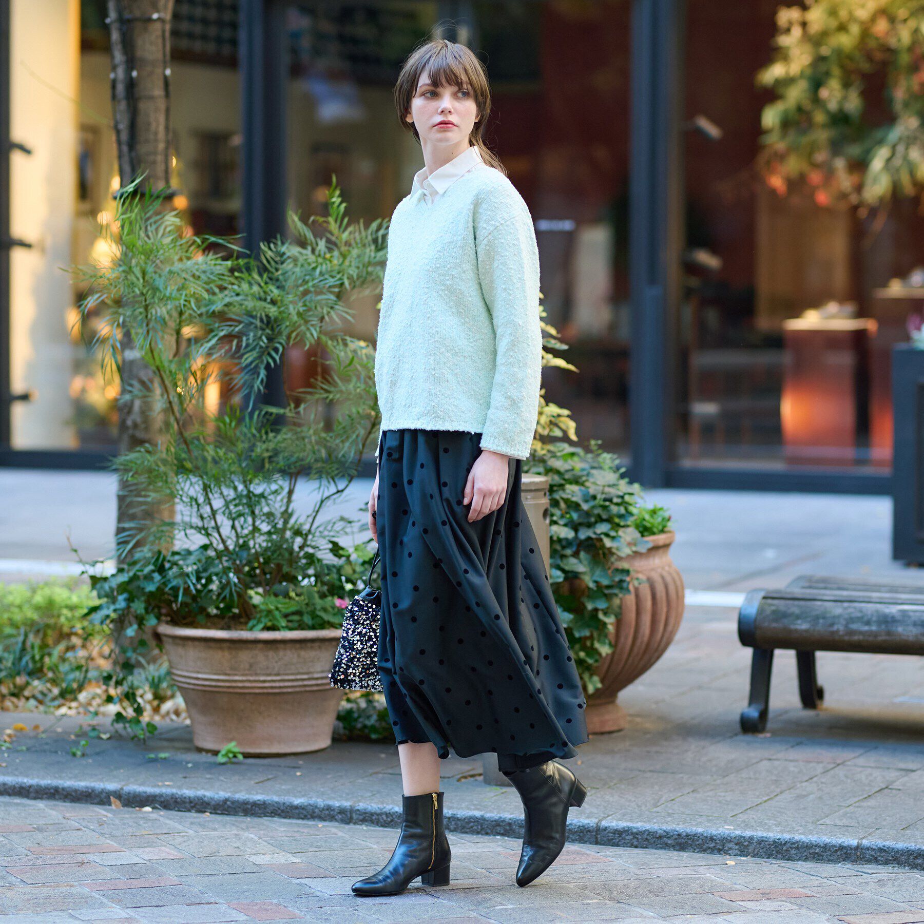 DRESSTERIOR「ツイーディプルオーバーニット」|ニット・セーター|