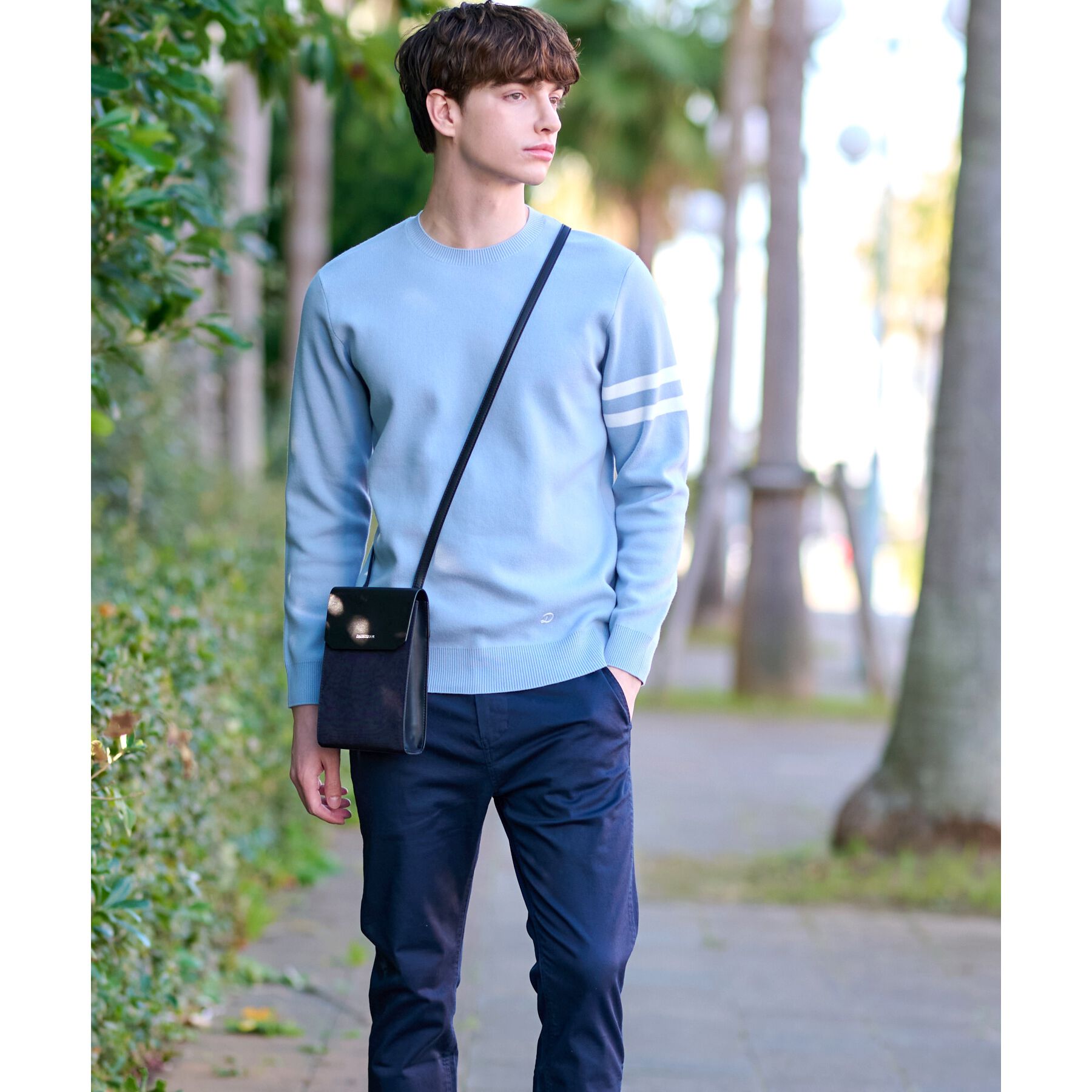 DRESSTERIOR「コットンスムース アームラインクルーネックニット」|ニット・セーター|