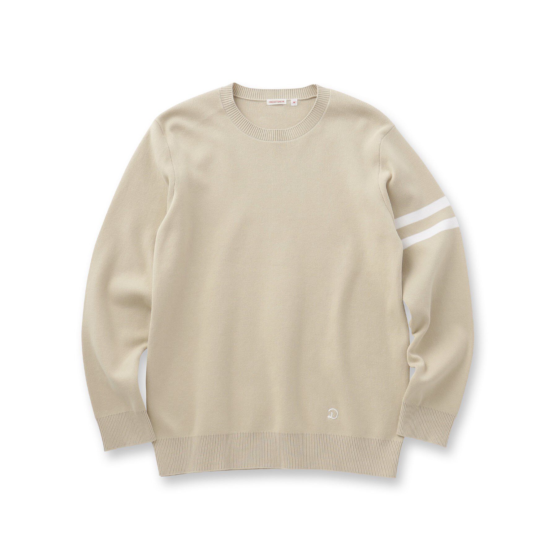 DRESSTERIOR「コットンスムース アームラインクルーネックニット」|ニット・セーター|