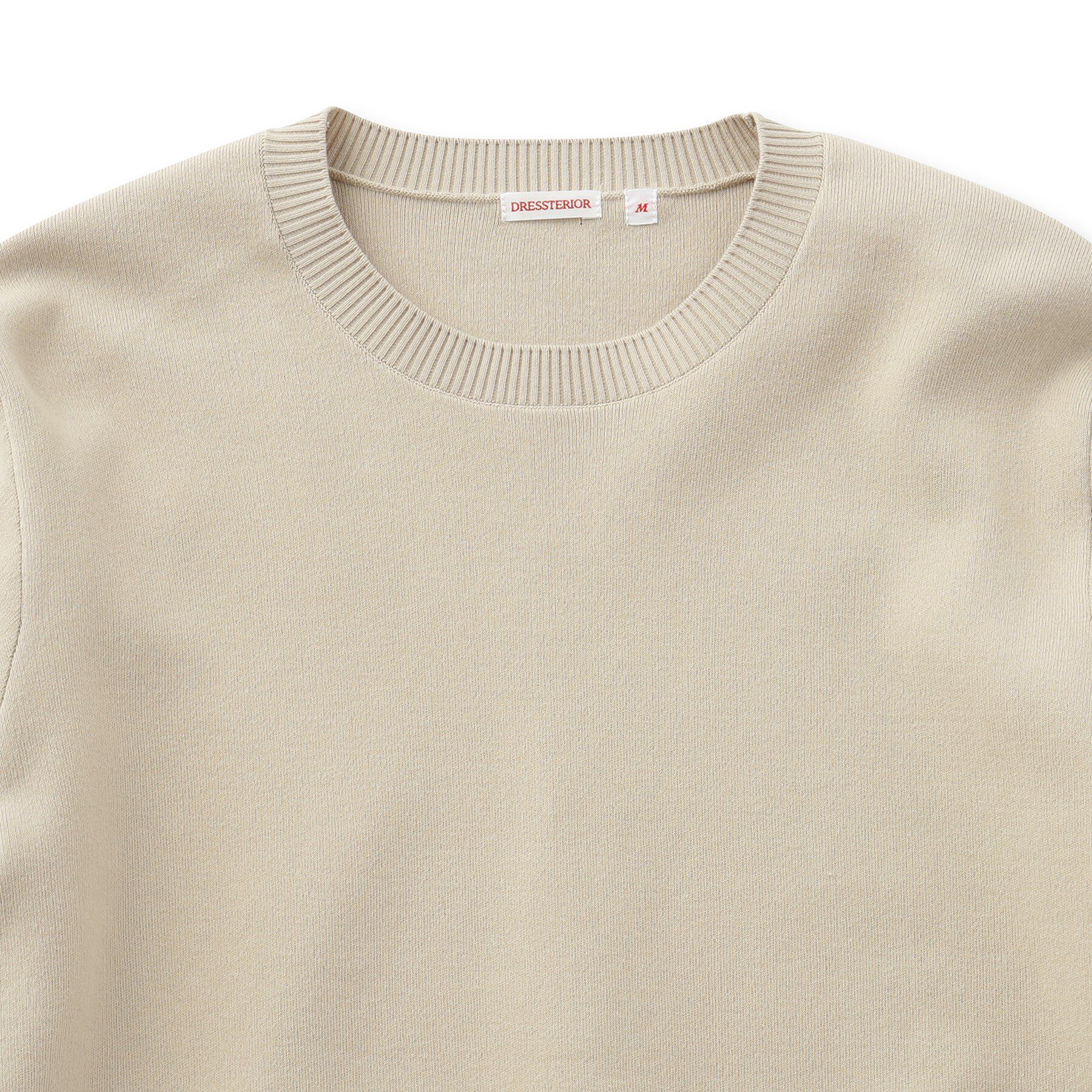 DRESSTERIOR「コットンスムース アームラインクルーネックニット」|ニット・セーター|