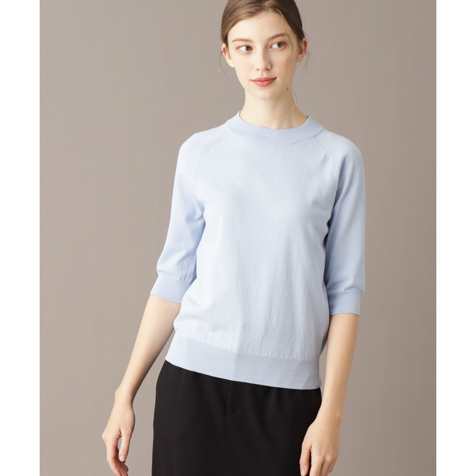 DRESSTERIOR「【定番/洗える】コットンシルク混ハーフスリーブ」|ニット・セーター|