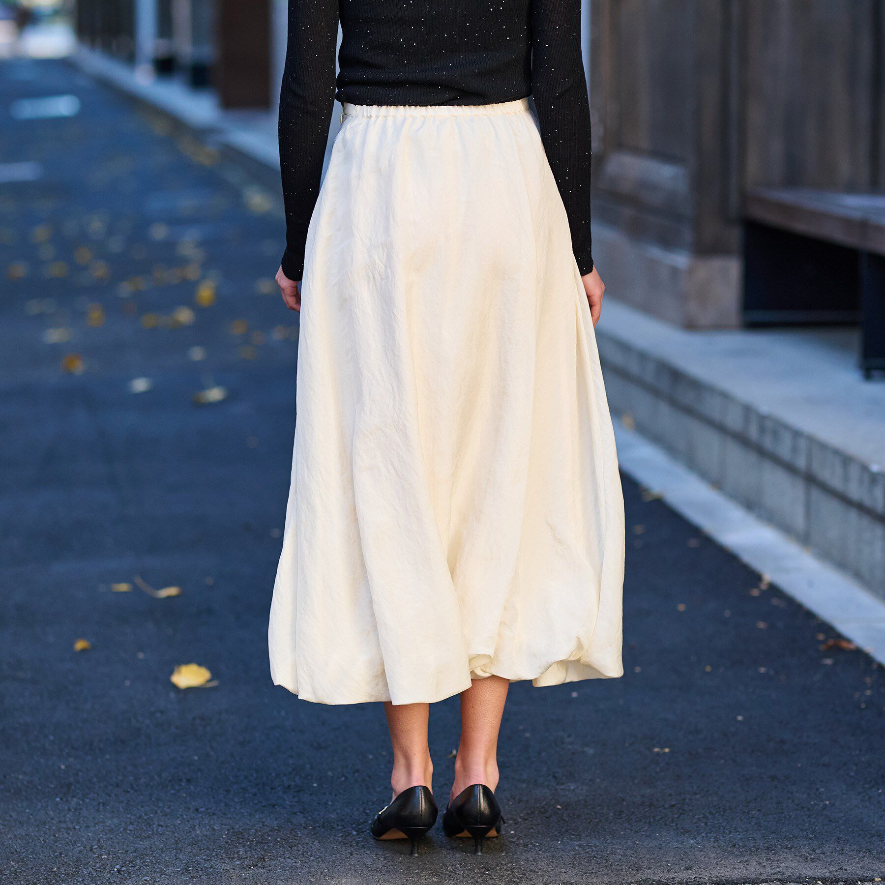 DRESSTERIOR「【裏地あり/後ろウエストゴム】シアーワッシャーバルーンスカート」|スカート|