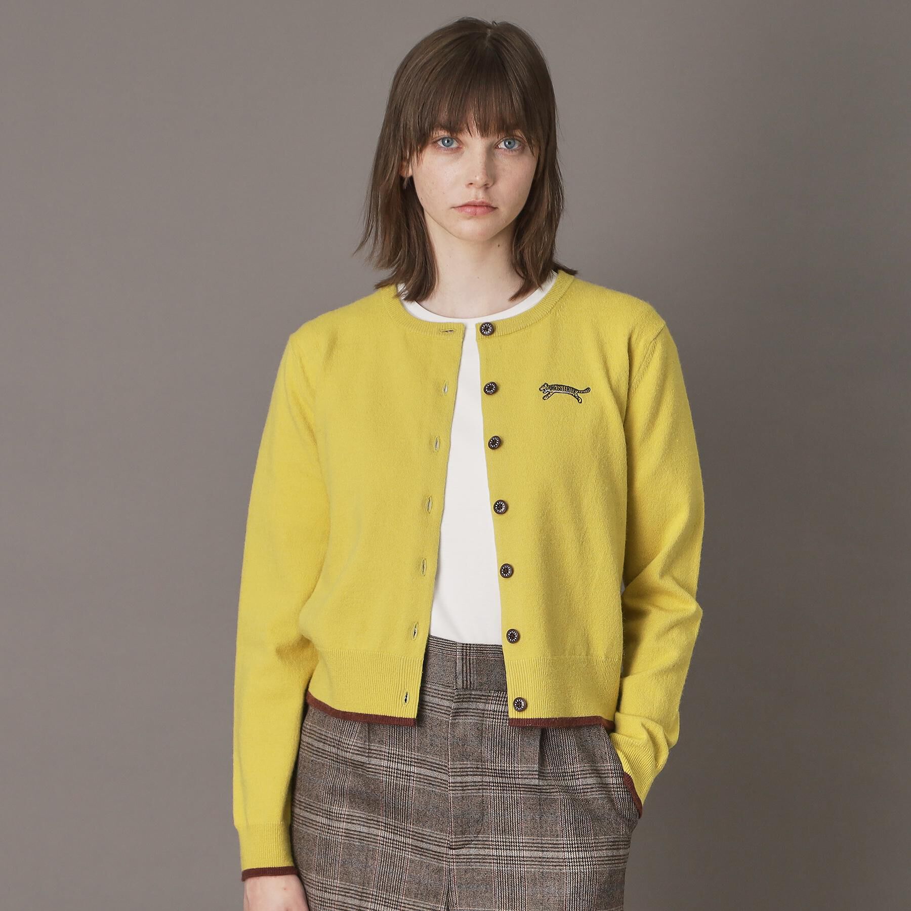 DRESSTERIOR「【CLASSY．12月号掲載】タイガーエンブロイダリークルーネックカーディガン」|カーディガン|イエロー(031)