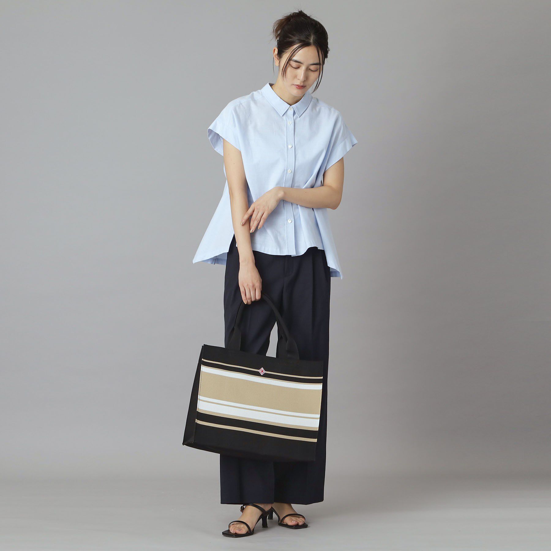 DRESSTERIOR「ボーダーニットラージトート」|トートバッグ|