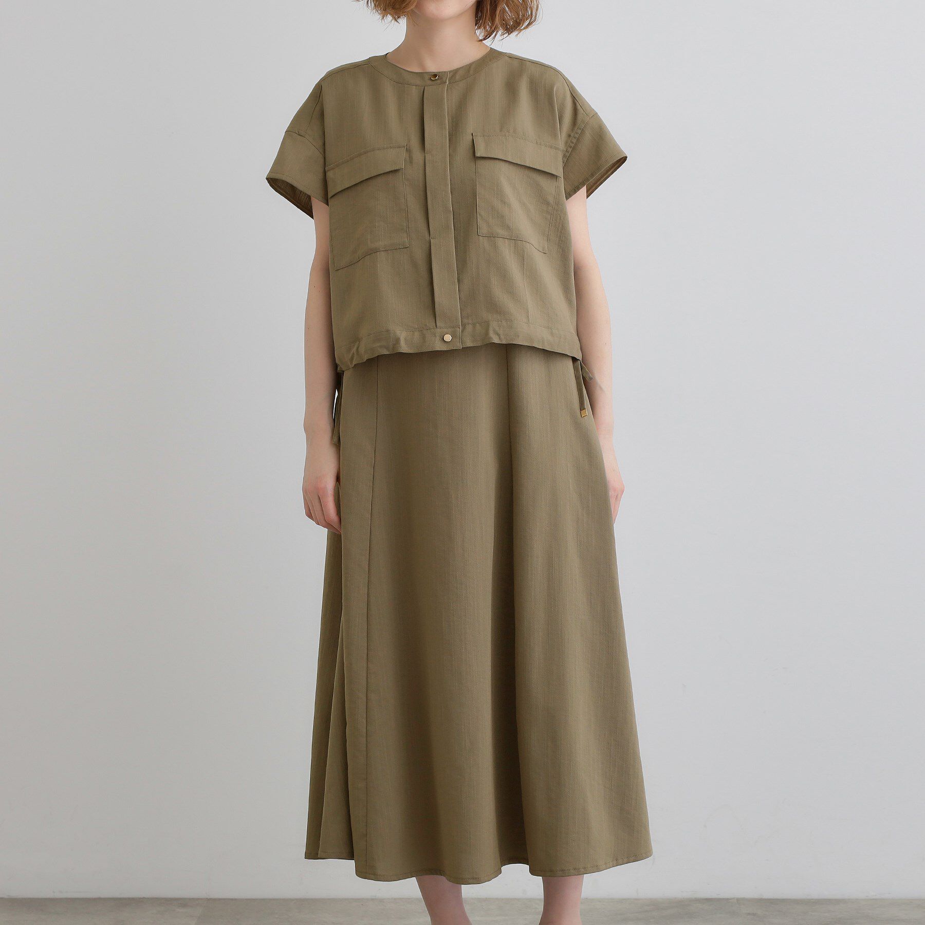 grove「【品よく着こなす、大人のワークスタイル】ワークジャケット&times;ワンピースセット」|ワンピース|