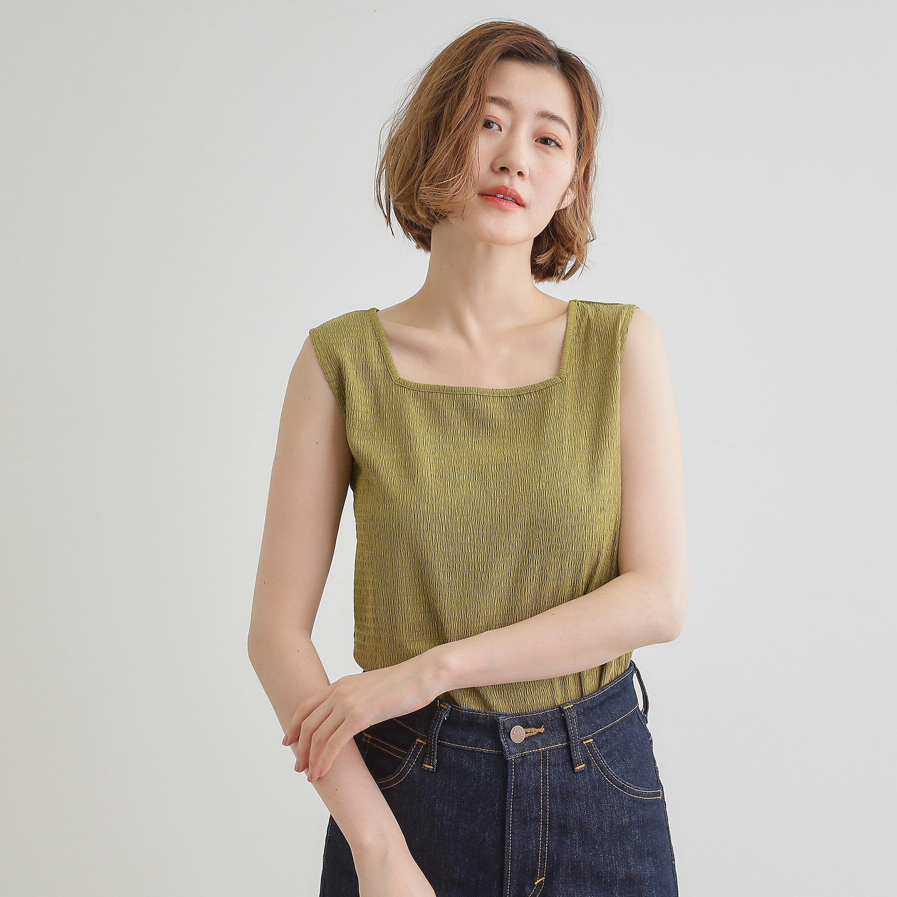 grove「ジャカードスクエアネックタンク」|キャミソール|