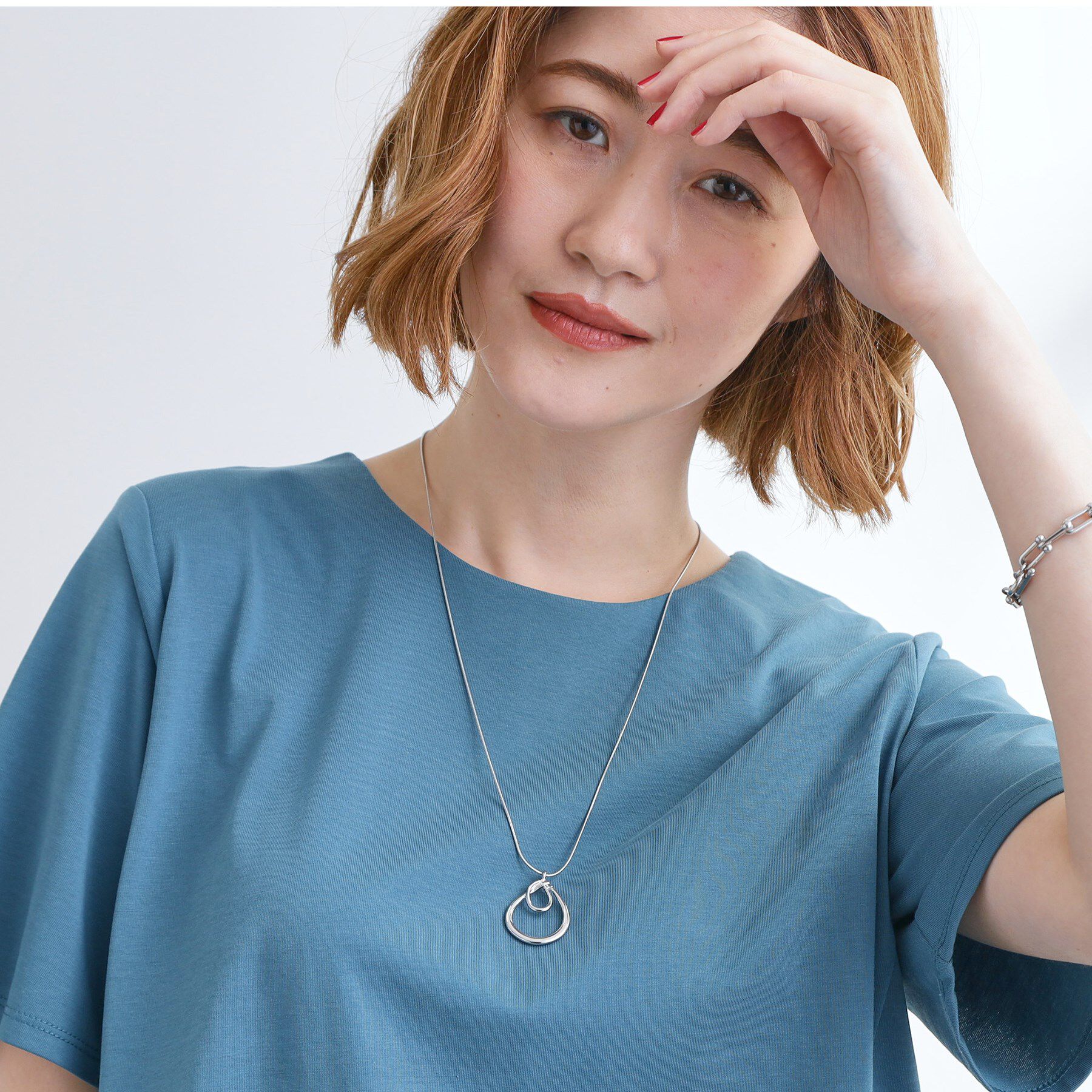 grove「【ネックホルダー】ダブルリングチェーンネックレス」|ネックレス|