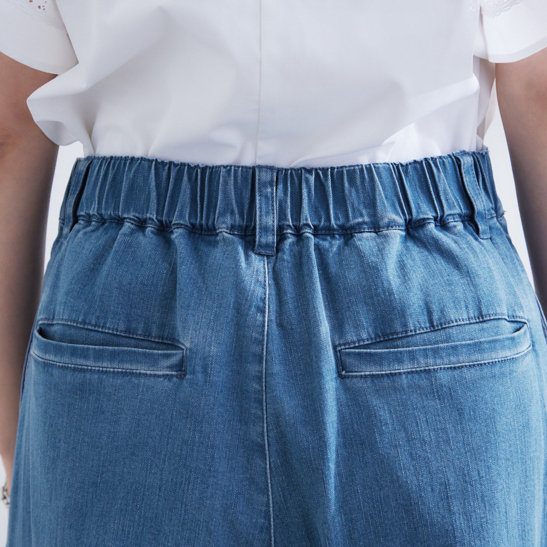 grove「【きれい見え】ストレッチデニムワイドパンツ」|デニム|