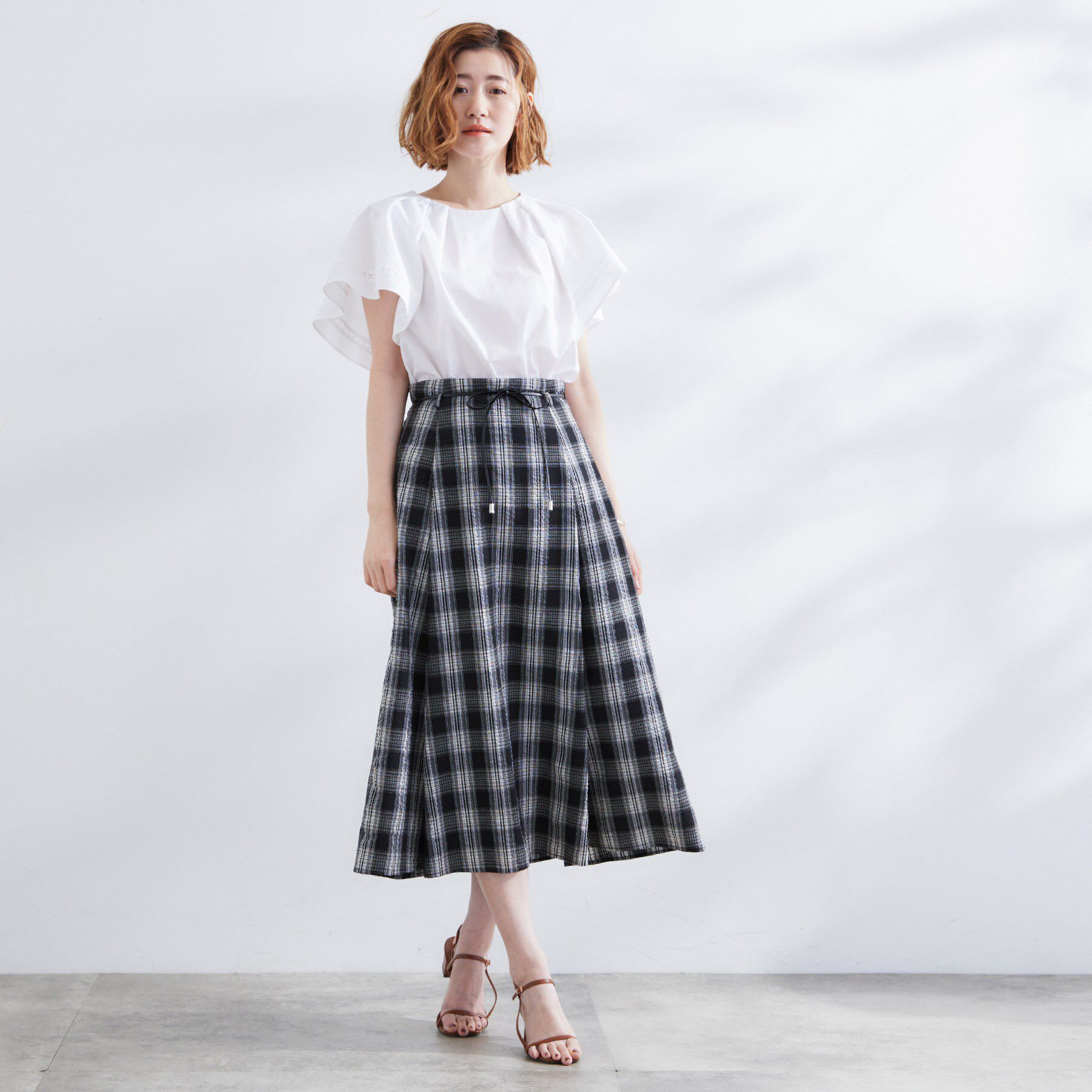 grove「【サスティナブル原料】涼し気フレアスリーブブラウス」|シャツ・ブラウス|